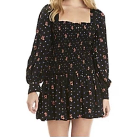 Free People Dresses & Skirts - Free People. NWT. Floral Black Dress.  Size Small